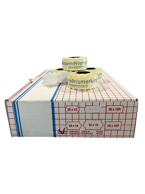 Prisetikett 26x12mm Hvit (2612-01)